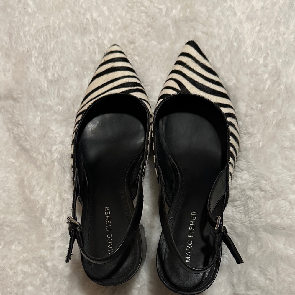 Marc Fisher Black and White Zebra Heels